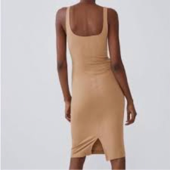 Zara Chic Strapless Tan Dress NWOT - Picture 3 of 5